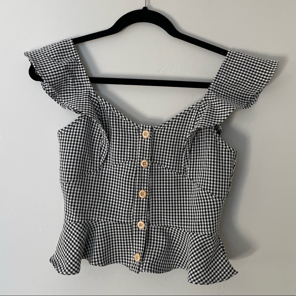 Gingham cropped top SZ SM